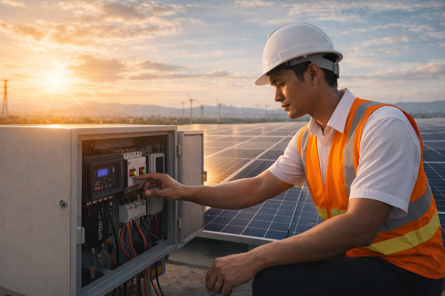 Đội ngũ kỹ sư Phan Huỳnh Solar thi công điện mặt trời